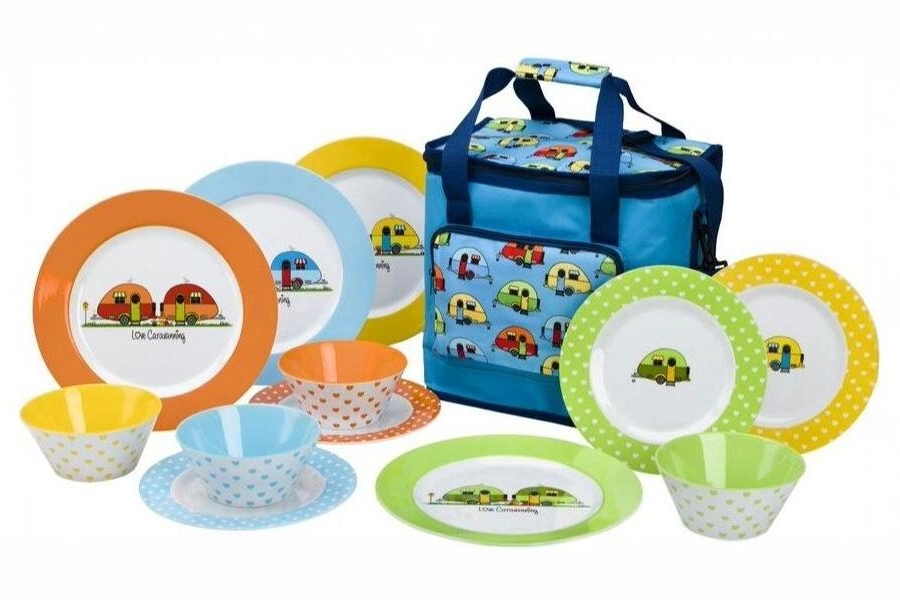 Køletaskesæt Love Caravanning 12 deler med kjølebag Flamefield