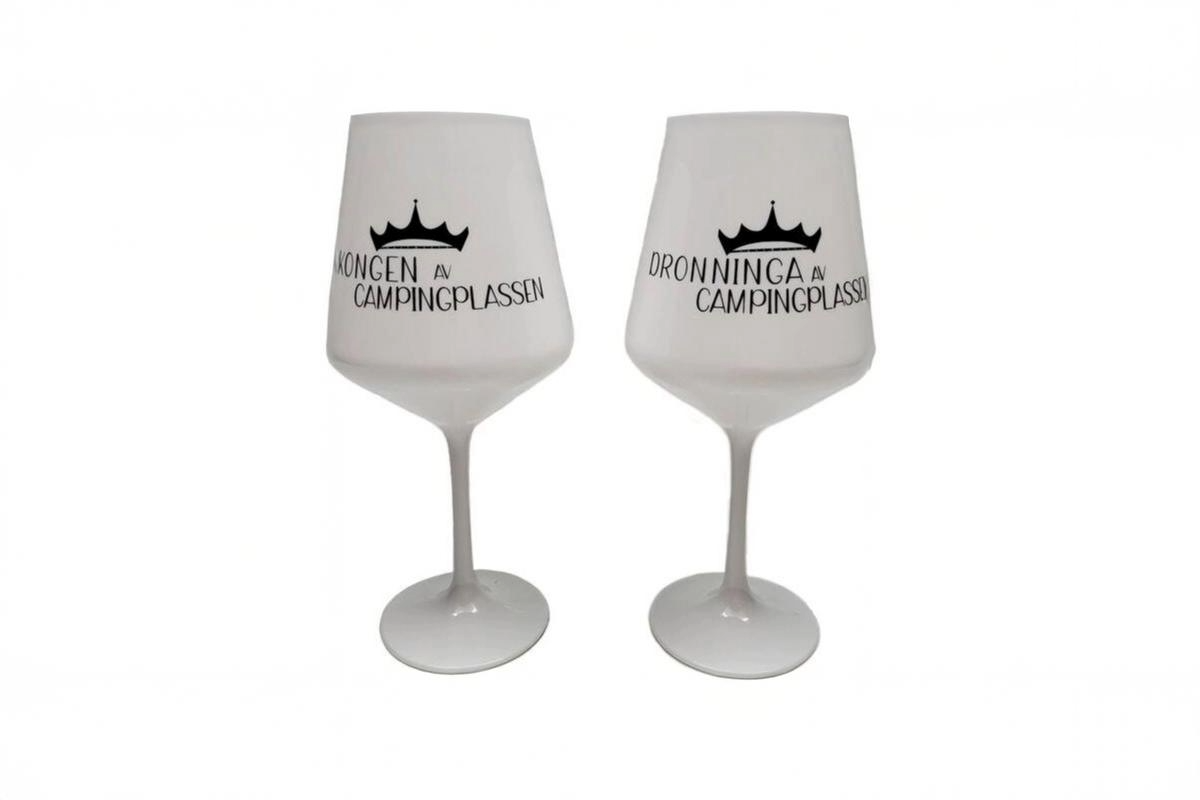 Glas vin sæt Kongen av camp+ Dronninga av camp