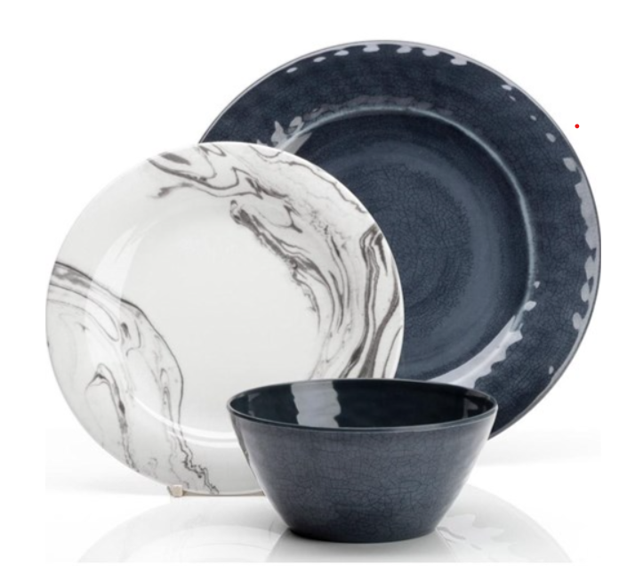 Service-sæt Grey Marble 12 Deler Flamefield