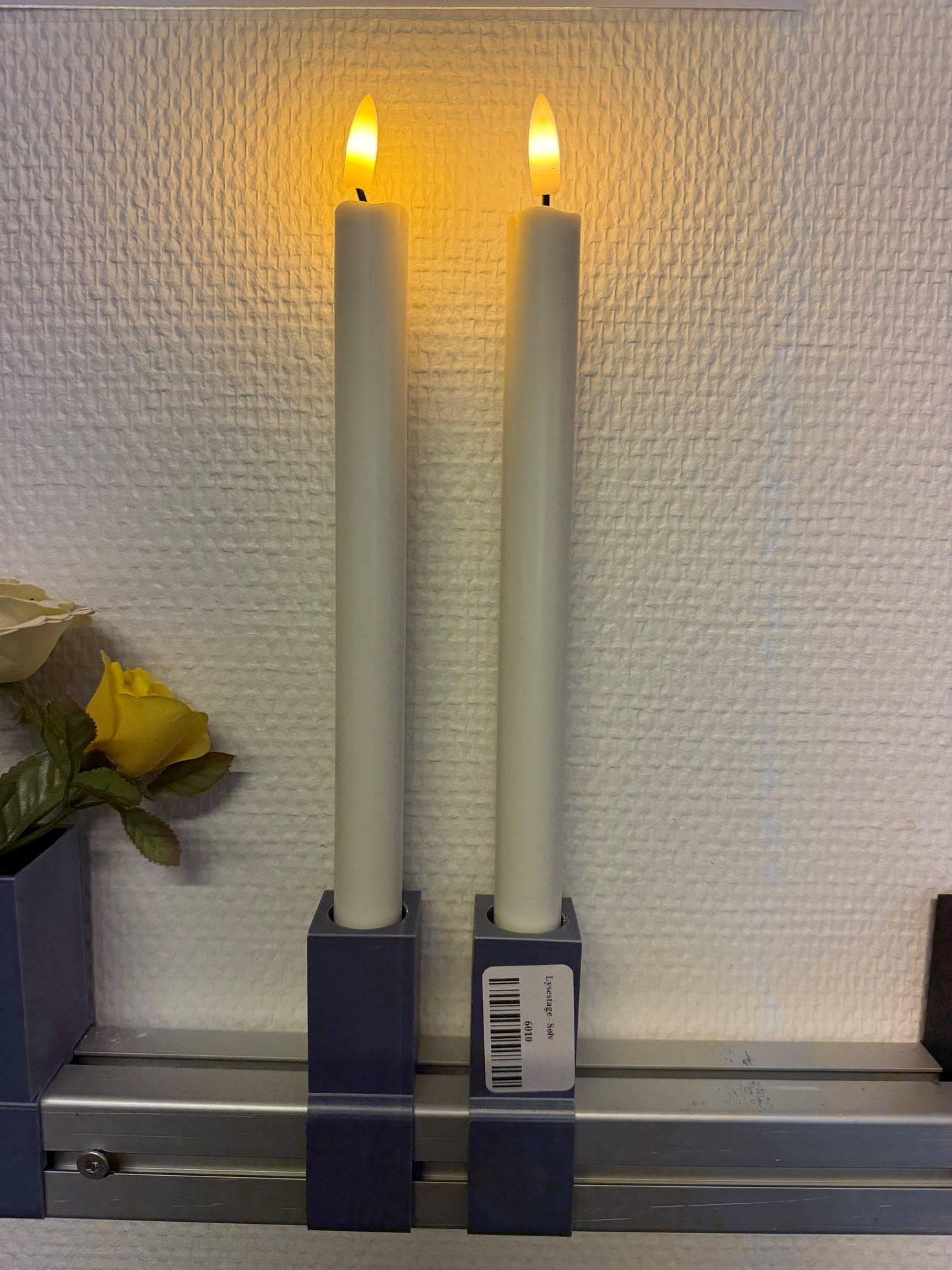 Lys - Plastik Led stagelys Elfenbenshvid