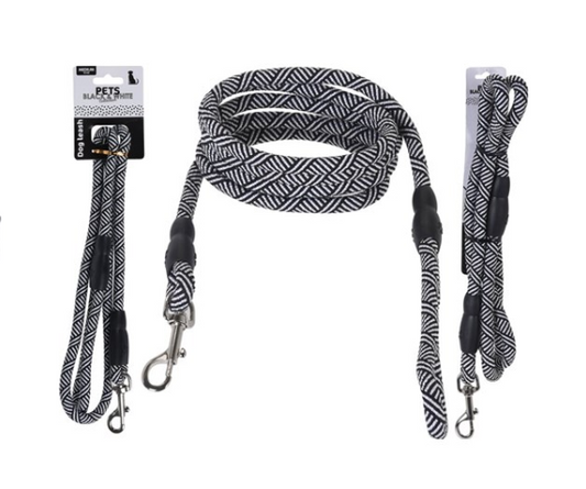 Hundesnor 130cm sort & hvid