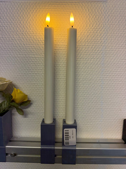 Plastik Led stagelys - Elfenbenshvid inkl. fjernbetjening