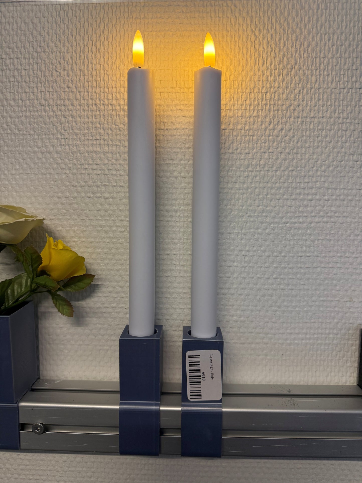 Plastik Led stagelys - Hvid inkl. fjernbetjening